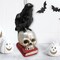 Raven on Skull and Book Glass Ornament, Horror Edgar Allan Poe Decoration